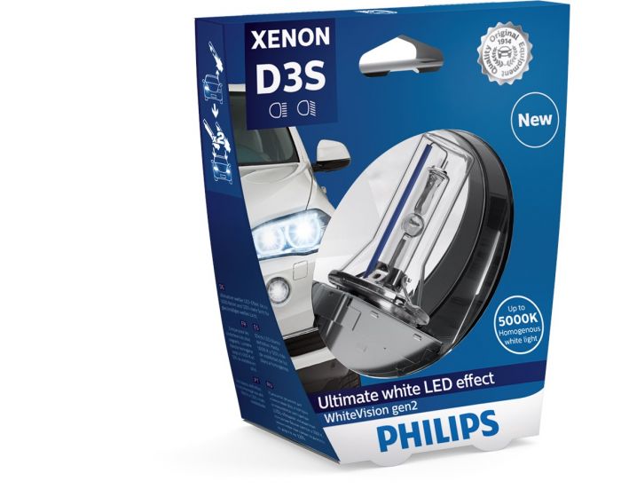 Xenonlamp-D3S-WhiteVision-gen2-(Ultimate-white-LED-effect)-1st.-blister